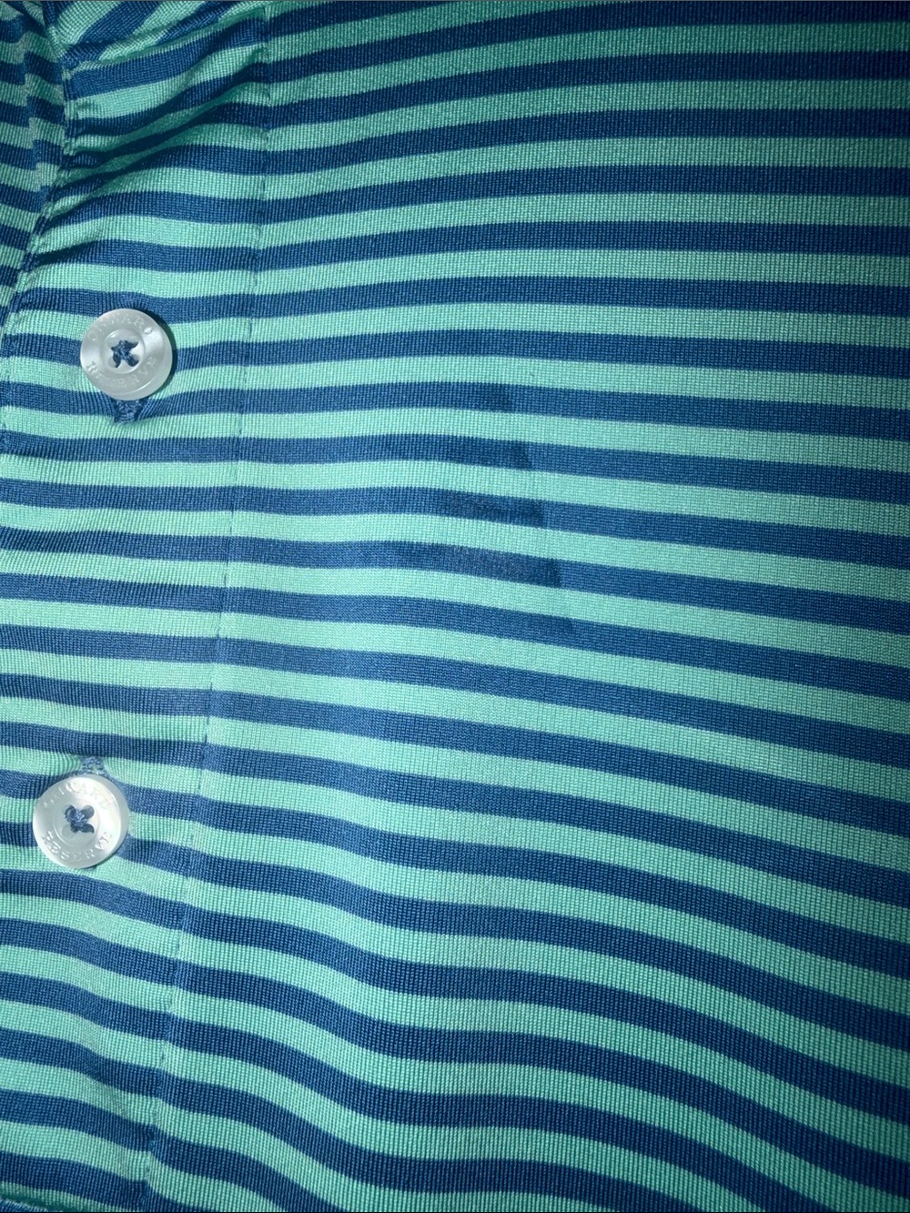 Light Blue Striped Polo with Subtle Logo - Men's Performance Shirt - Picture 3 of 4